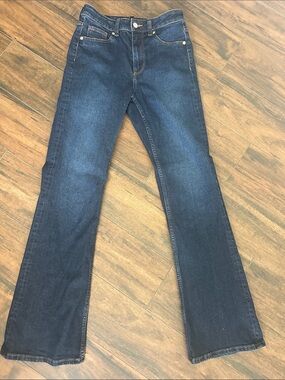 H&M Flare Jeans in Dark Blue Denim